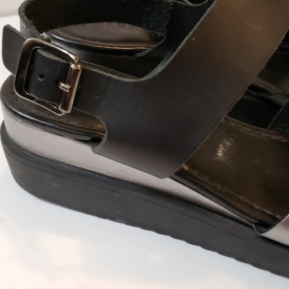 Mila Paoli Black and Silver Platform Sandals 7.5 - Picture 6 of 11